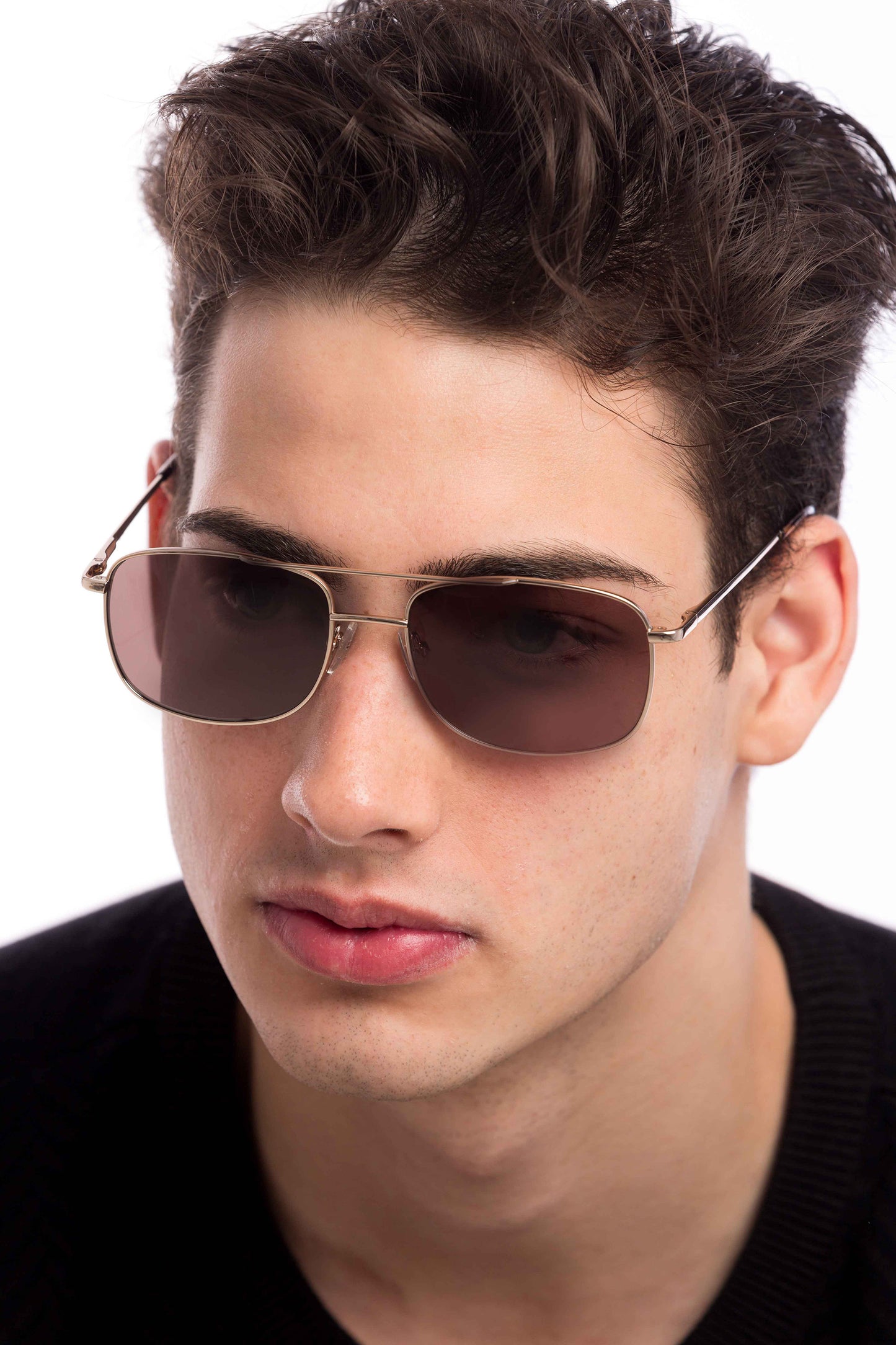 Man Wearing Magnum Sunglasses Prescription (Brown)